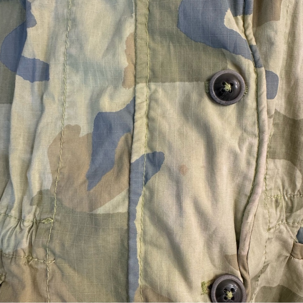 Free People Camo Green and Blue Field Military Jacket Light Size Medium - Picture 5 of 9